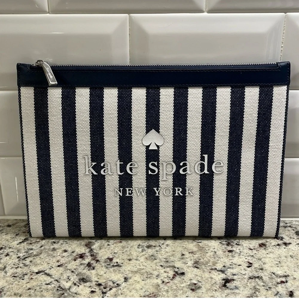 Kate Spade Striped Street Tote with Clutch Set NWOT - Picture 10 of 15